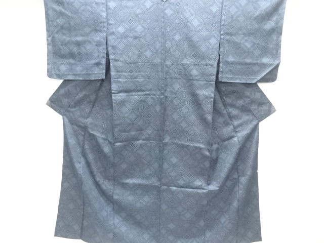 JAPANESE OMESHI KIMONO / HITOE / TSUMUGI / UNUSED / NISHIJIN-ORI / WOVEN SHIPPO PATTERN